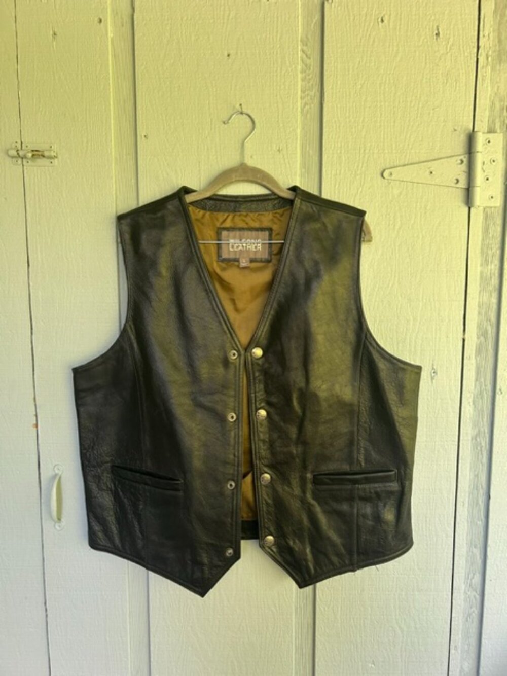 Vintage Wilsons Leather Black Genuine Leather Motorcycle Vest – Men's